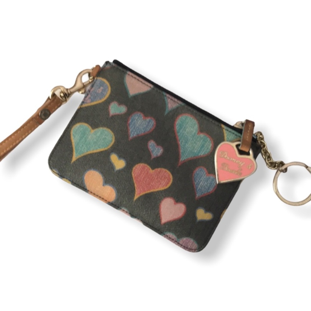 Dooney and Bourke OG Y2K black hearts wristlet